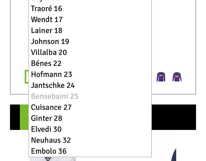 Im Fanshop war Bensebaini bereits frühzeitig ein Fohlen.