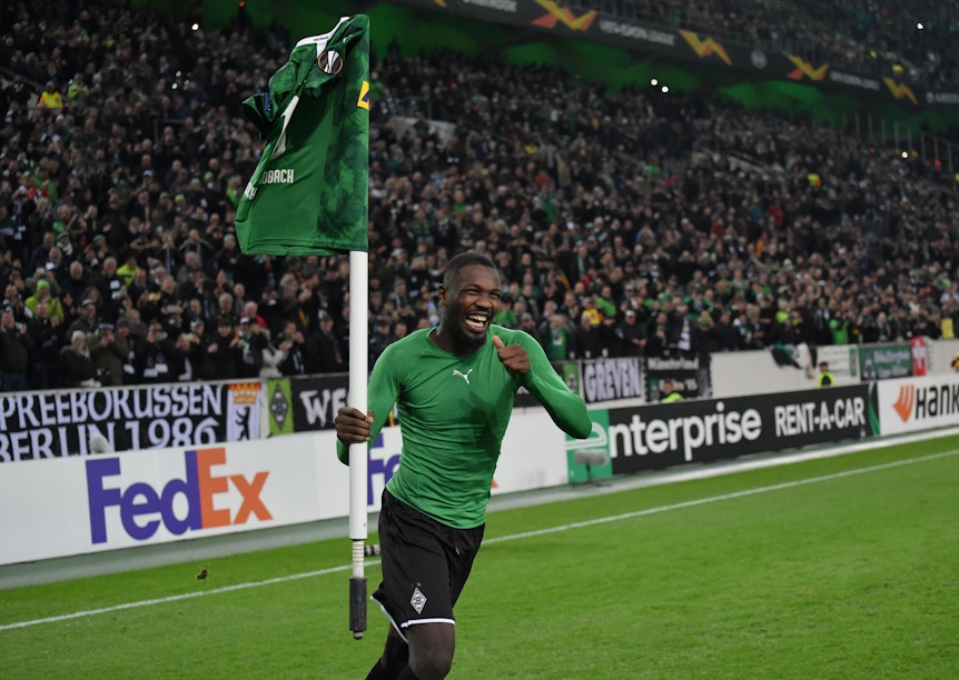 Marcus Thuram und sein Eckfahnen-Jubel für Borussia Mönchengladbach sind bereits Kult.