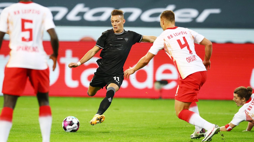 Borussias Hannes Wolf erzielte gegen seinen Ex-Klub Leipzig den Siegtreffer für die Fohlen-Elf.