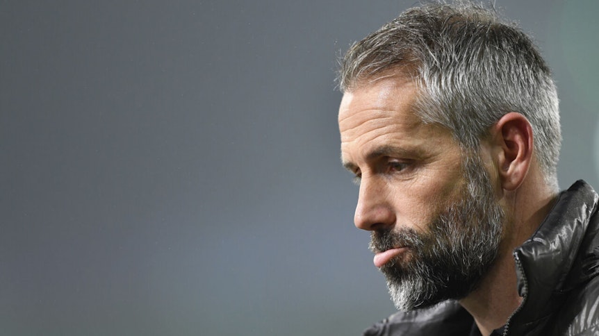 Marco Rose, Trainer der Gladbacher Borussia, verzieht Anfang Dezember 2020 im Champions-League-Duell gegen Inter Mailand das Gesicht.