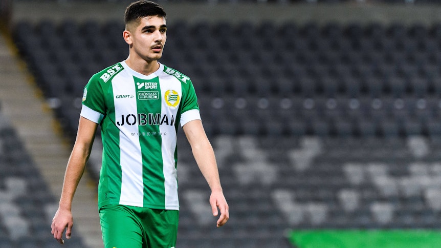 Aimar Sher beim Ligaspiel zwischen Hammarby und Malmö FF am 22 November 2020 in Stockholm.