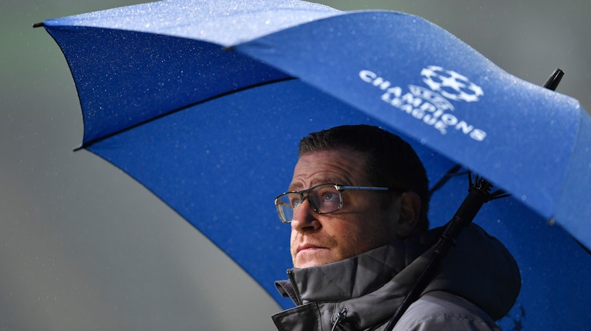 Borussias Sportdirektor Max Eberl, hier beim Champions-League-Gruppenspiel zwischen Borussia Mönchengladbach und Inter Mailand, am 1. Dezember 2020.