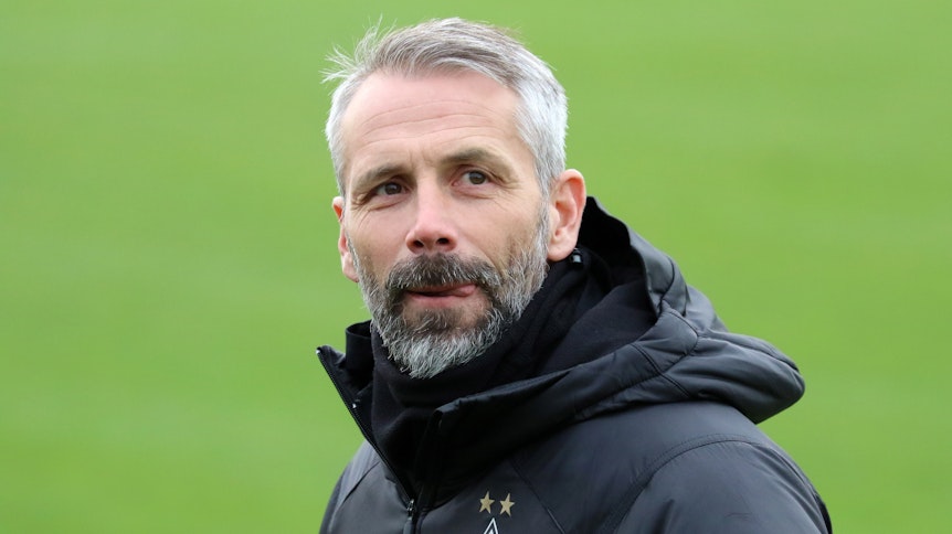 Marco Rose beantwortete am Rande des Abschlusstrainings Fragen der Presse.