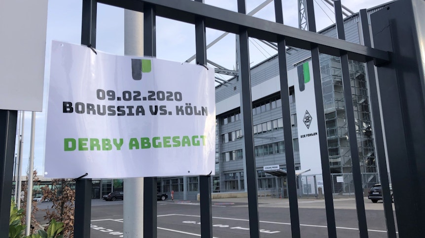 Das Derby zwischen Borussia Mönchengladbach und dem 1. FC Köln ist wegen Orkantief „Sabine“ aus Sicherheitsgründen abgesagt worden.