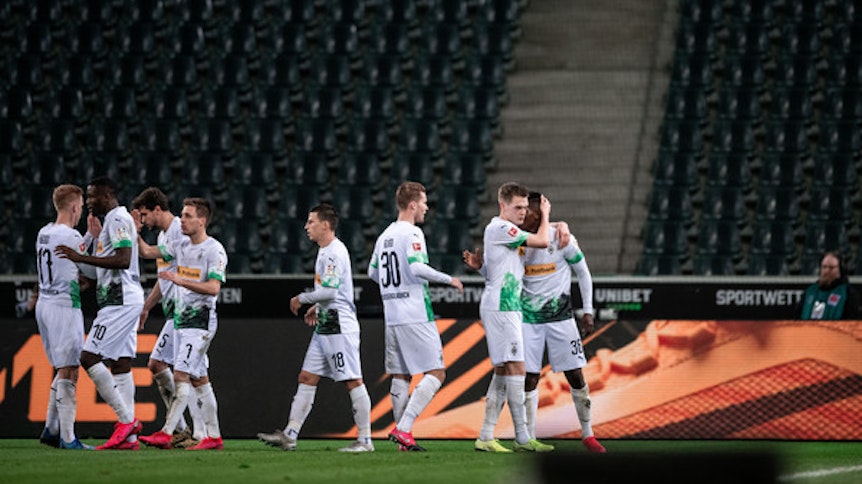 Das Team von Borussia Mönchengladbach demonstriert auch in der Coronavirus-Krise Geschlossenheit.