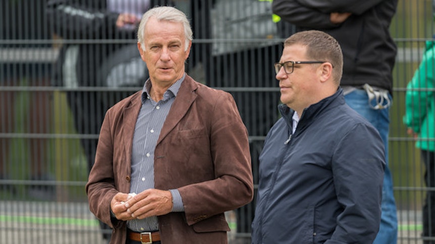 Borussias Vize-Präsident Rainer Bonhof und Manager Max Eberl.