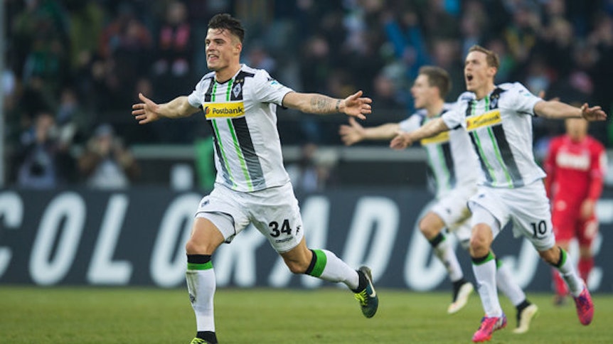 Granit Xhaka köpfte 2015 Borussia in einem turbulenten Derby gegen Köln in letzter Sekunde zum Sieg und setzte im Anschluss zu einem furiosen Jubellauf an.