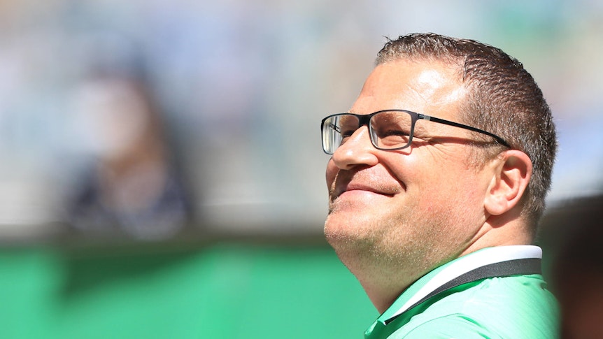 Max Eberl strahlt: Borussia Mönchengladbach spielt kommende Saison erstmals seit vier Jahren in der Champions League.