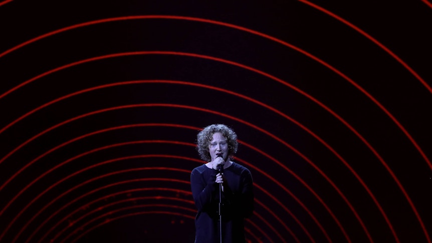 Michael Schulte bei seinem Auftritt beim Eurovision-Songcontest am 12. Mai 2018 in Lissabon.