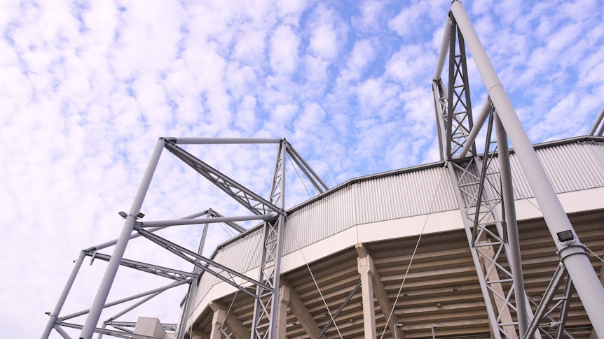 Der Borussia-Park vor dem Bundesliga-Spiel der Gladbacher gegen Bayern München am 13. August 2021.