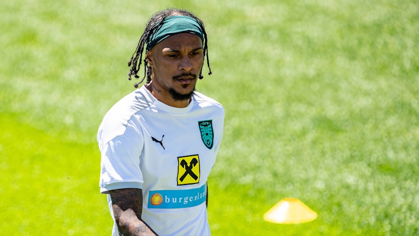 Ex-Borussia-Mönchengladbach-Spieler Valentino Lazaro, auf diesem Foto am 14. Juni 2021 zu sehen, steht vor einem Wechsel zu Benfica Lissabon.