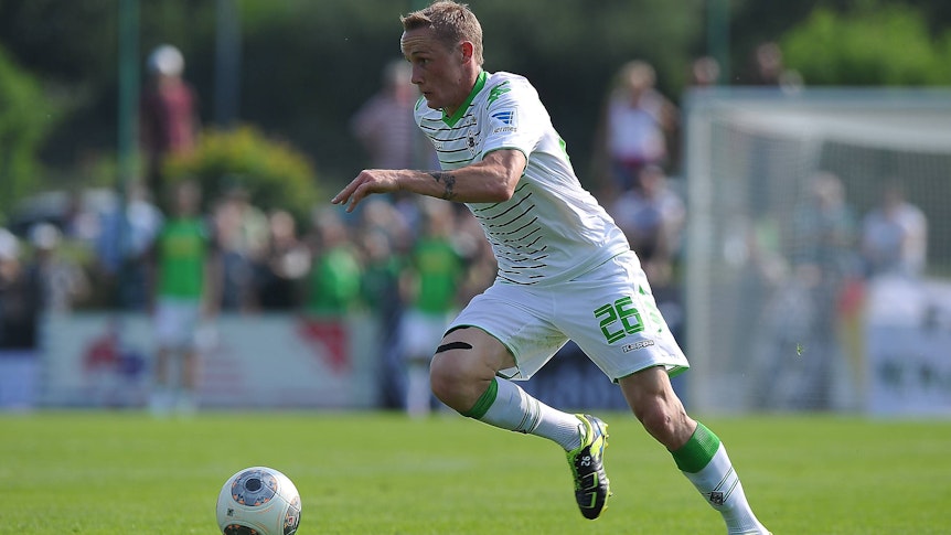 Sven Michel bei einem Testspiel von Borussia Mönchengladbach gegen Lierse SK am 6. Juli 2013 im Waldstadion Beeck in Wegberg.