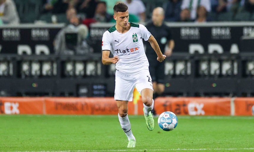Laszlo Benes, Mittelfeldspieler bei Borussia Mönchengladbach. Auf diesem Foto ist der 24-Jährige am 12. September 2021 zu sehen.