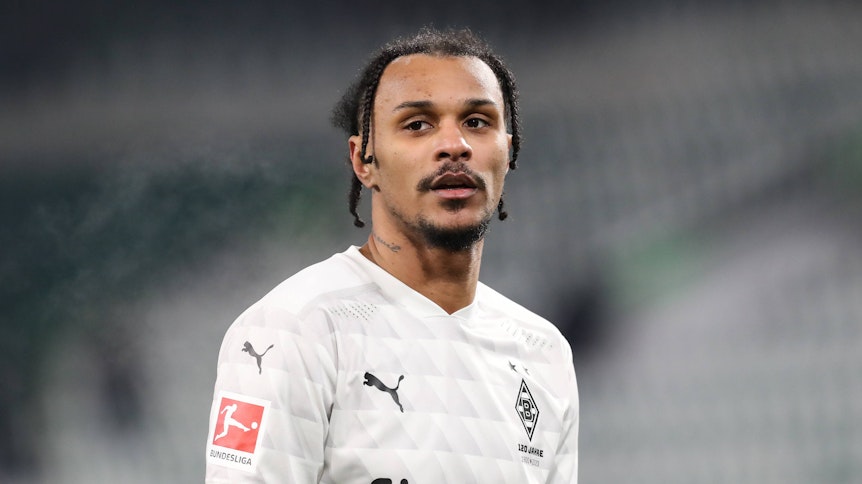 Gladbachs Valentino Lazaro beim Bundesligaspiel der Borussia gegen den VfL Wolfsburg am 14. Februar 2021.