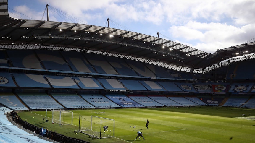 Gladbach tritt das Rückspiel des Achtelfinales der UEFA Champions League im Etihad Stadium, hier vor dem Spiel gegen West Ham United am 27. Februar 2021, an.