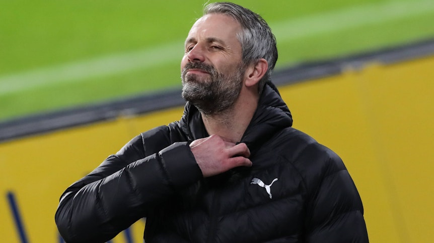 Gladbach-Trainer Marco Rose vor dem Bundesliga-Spiel des VfL bei RB Leipzig am 27. Februar 2021.