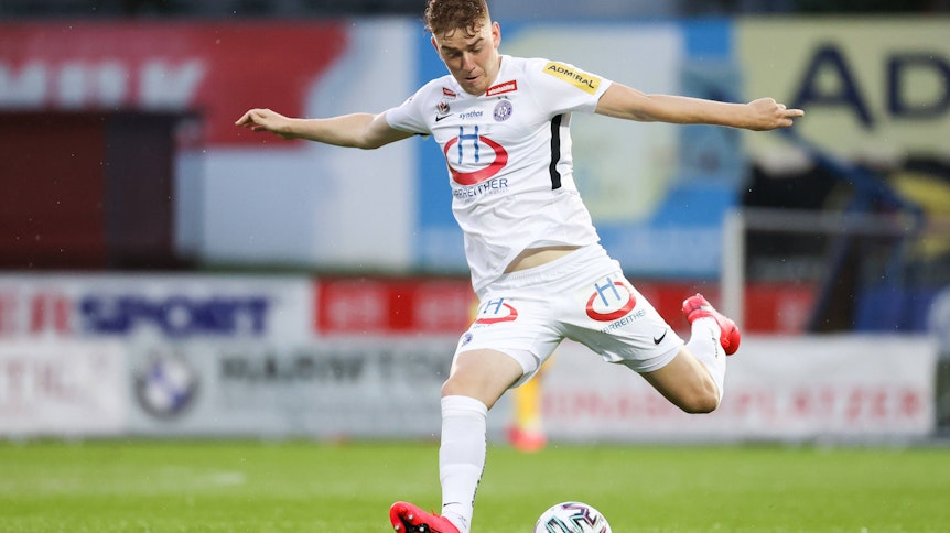 Gladbachs Leihgabe Andreas Poulsen im Spiel seines Teams Austria Wien gegen Hartberg am 15. Juli 2020.
