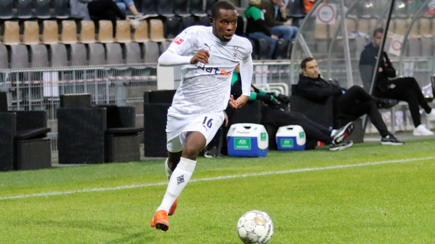 Ibrahima Traoré bei einem Testspiel der Fohlen am 4. September 2020 in Venlo.