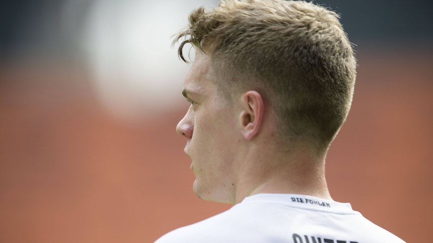 Matthias Ginter beim Bundesliga-Spiel der Gladbacher gegen Eintracht Frankfurt am 17. April 2021 im Borussia-Park.
