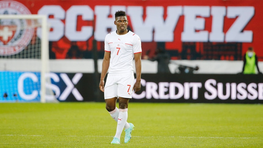 Gladbach-Stürmer Breel Embolo im Testspiel der Schweizer Nationalmannschaft am 30. Mai 2021 gegen die USA in St.Gallen.
