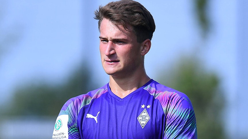 Max Brüll bei einem A-Junioren-Bundesliga-Spiel gegen Borussia Dortmund am 21. August 2019.