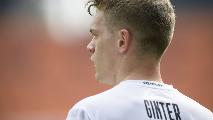 Borussias Abwehrchef Matthias Ginte beim Bundesliga-Spiel zwischen Gladbach und Eintracht Frankfurt am 17. April 2021.
