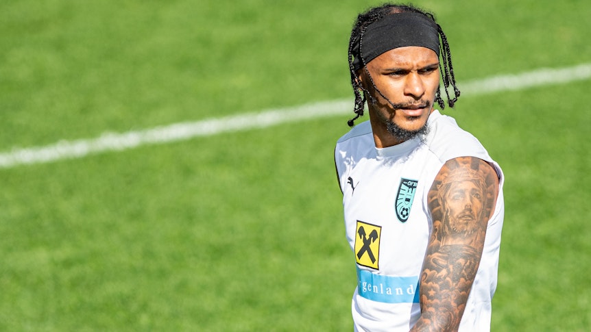 Noch-Gladbacher Valentino Lazaro im Training mit der Österreichischen Nationalmannschaft im Training in Seefeld am 15. Juni 2021