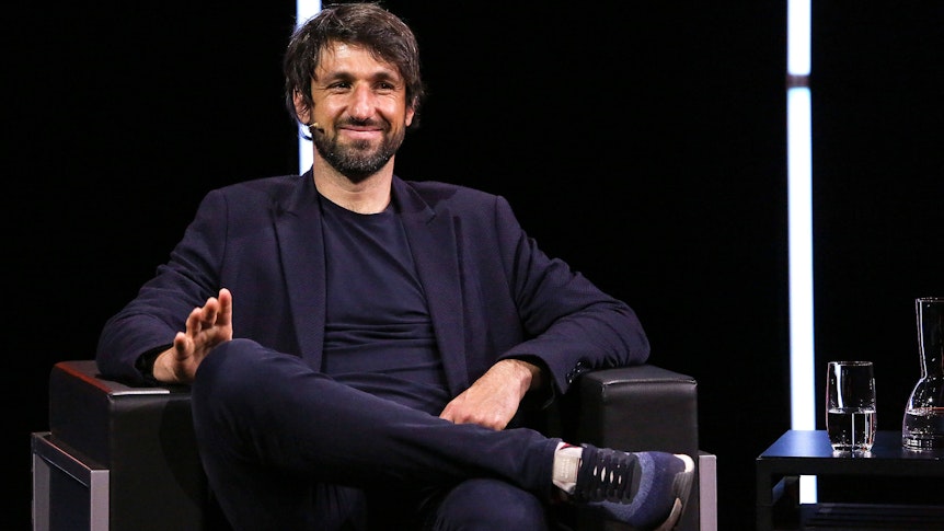 Thomas Broich, der ehemalige Fußballspieler beim Literaturfestival Lit Cologne am 2. Juni 2021 im Tanzbrunnen in Köln Lite Digital 2021 in Köln.