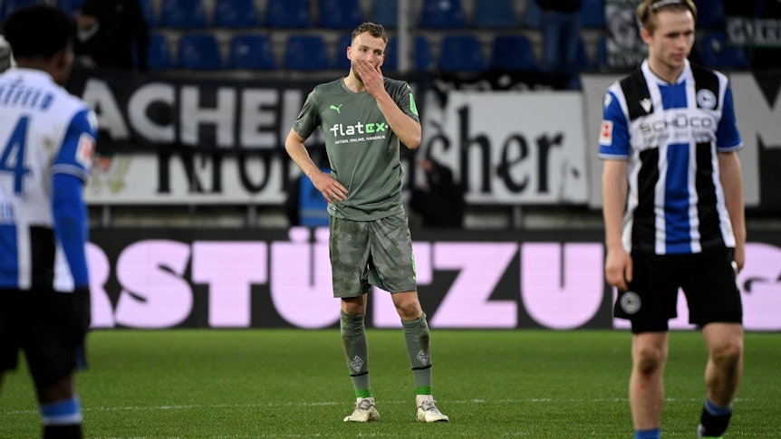 Bielefeld, Schueco Arena, 05.02.22, GER, Herren, 1.Bundesliga, Saison 2021-2022, DSC Arminia Bielefeld - Borussia Moenchengladbach Bild: Marvin Friedrich Gladbach.