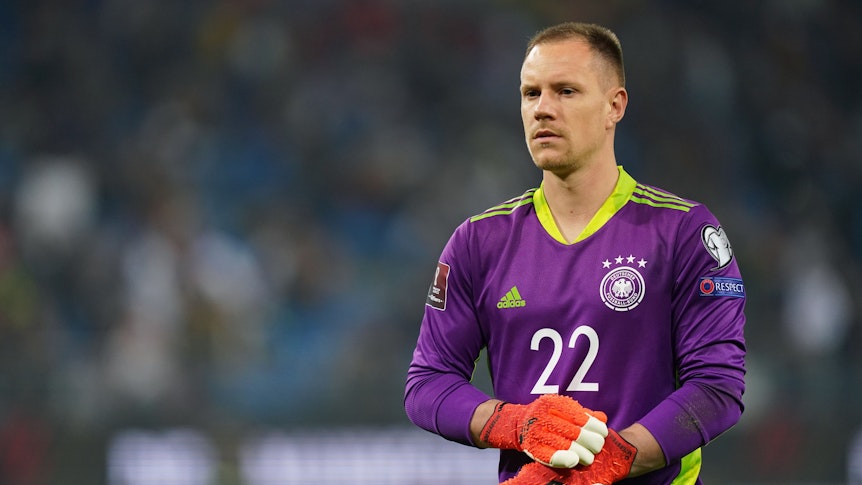 Marc-André ter Stegen im Trikot der deutschen Nationalmannschaft im Oktober 2021 in Hamburg gegen Rumänien.