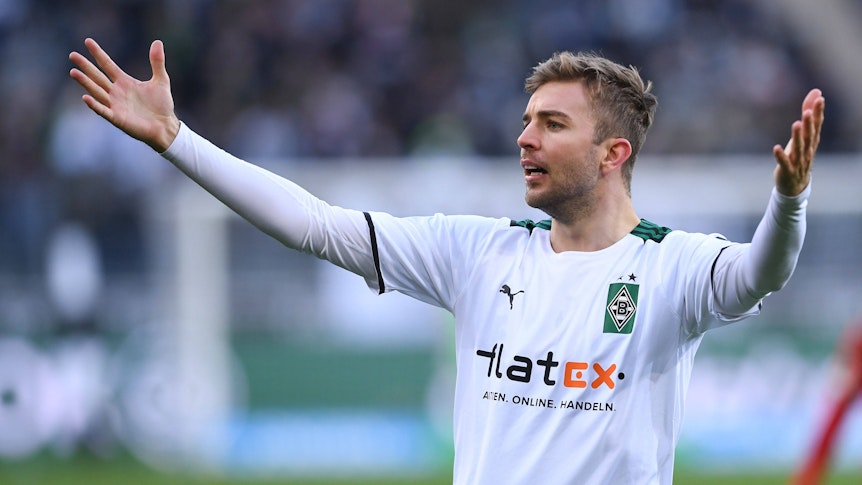 Christoph Kramer von Borussia Mönchengladbach. Der Mittelfeldspieler, hier zu sehen am 12. Februar 2022 im Borussia-Park, könnte Sonntag (20. Februar) in die Startelf des VfL zurückkehren.
