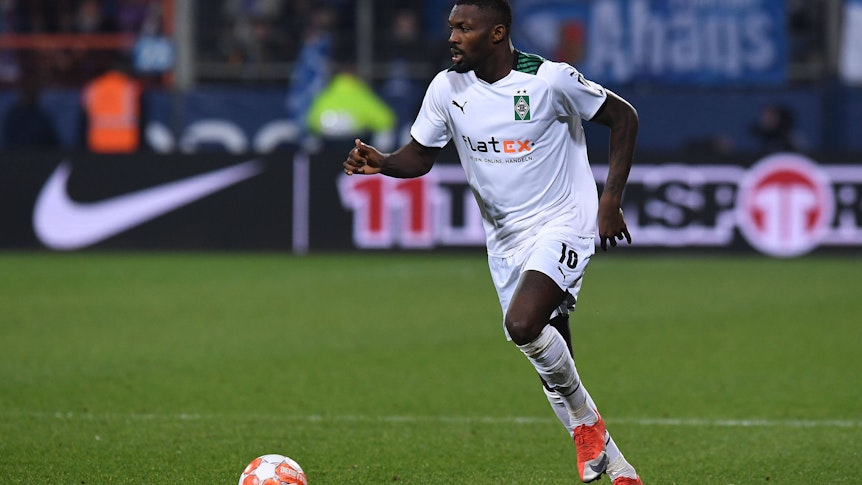 Marcus Thuram, hier am 18. März 2022 beim Auswärtsspiel gegen den VfL Bochum, wird das Derby gegen den 1. FC Köln am Samstag (16. April) verpassen.