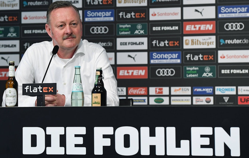 Daniel Farke neuer Cheftrainer bei Borussia Mönchengladbach Roland Virkus Sportdirektor Mönchengladbach *** Daniel Farke new head coach at Borussia Mönchengladbach Roland Virkus Sports Director Mönchengladbach xRx