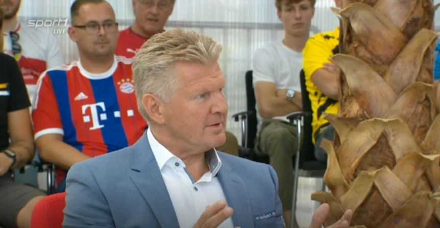 Stefan Effenberg, Ex-Profi von Borussia Mönchengladbach, als Experte in der „Sport1“-TV-Sendung „Doppelpass“, hier zu sehen am 31. Juli 2022.