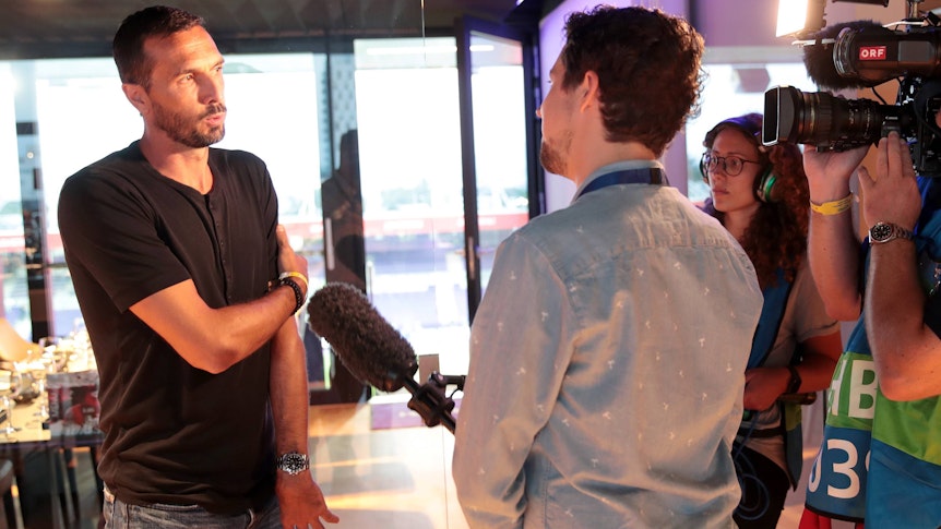 Martin Stranzl im Interview während des Spiels zwischen Österreich und Schweden am 18. September 2018.