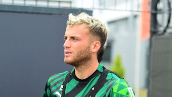 Jordan Beyer, Verteidiger von Borussia Mönchengladbach, am 17. August 2022 bei einer Trainingseinheit der Fohlenelf im Borussia-Park.