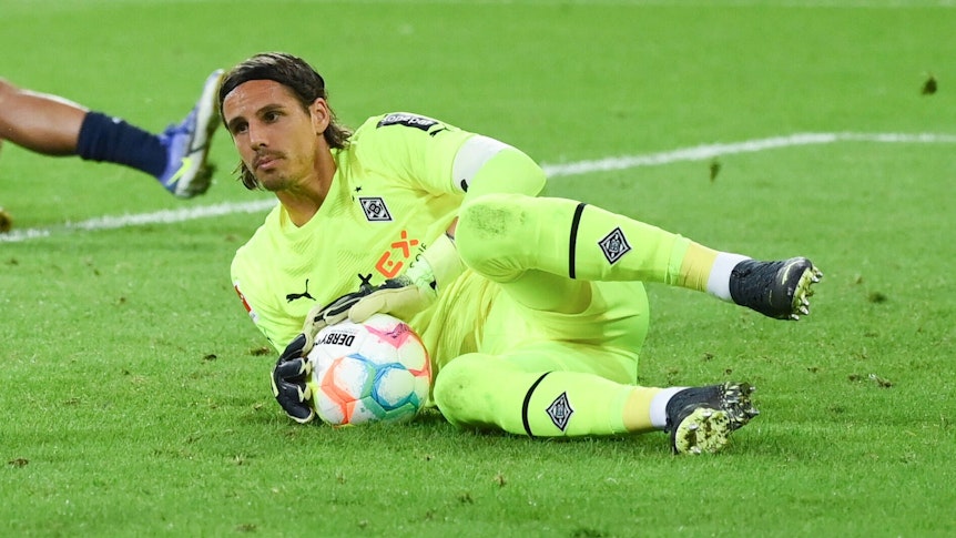 Yann Sommer, Torhüter von Borussia Mönchengladbach, am 19. August 2022 beim Bundesliga-Spiel gegen Hertha BSC im Borussia-Park.