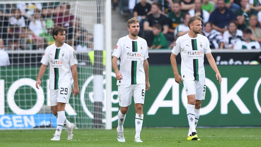 Bilden sie am Sonntag die Abwehrkette von Borussia Mönchengladbach? Joe Scally, Christoph Kramer und Marvin Friedrich (v.l.n.r.) am 4. September 2022 beim Heimspiel gegen Mainz 05.