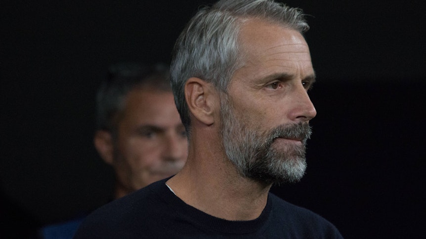 Marco Rose, Ex-Coach von Borussia Mönchengladbach und heutiger Trainer von RB Leipzig, kehrt am Samstagabend mit seinem Team in den Borussia-Park zurück. Das Foto zeigt ihn am 14. September beim Champions-League-Spiel der Sachsen gegen Real Madrid.