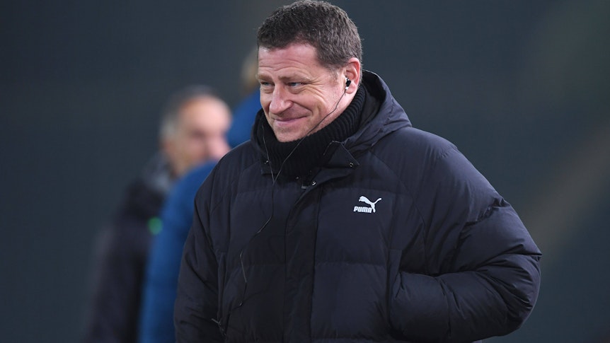 Max Eberl, ehemaliger Sportdirektor von Borussia Mönchengladbach, startet ab Dezember seine neue Aufgabe als Manager von RB Leipzig. Das Foto zeigt ihn noch in Diensten der Fohlen am 15. Januar 2022 im Borussia-Park vor dem Spiel des VfL gegen Bayer Leverkusen.