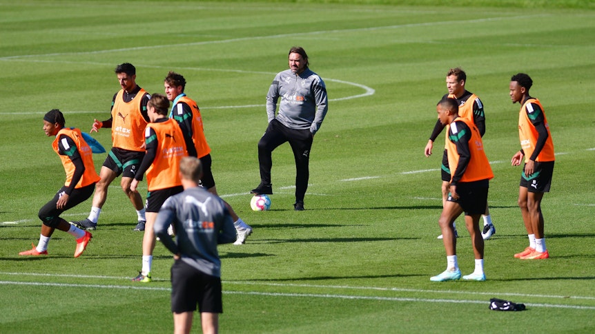 Das Team von Borussia Mönchengladbach beim Training am 7. Oktober 2022.