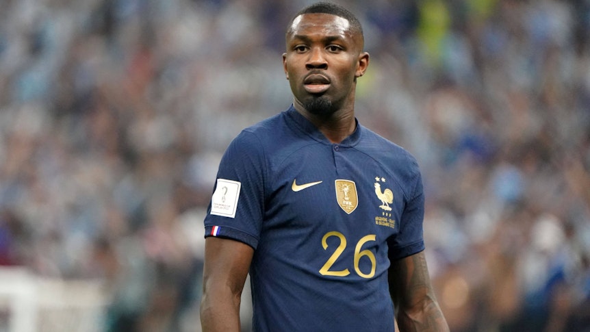 Marcus Thuram von Borussia Mönchengladbach, hier im WM-Finale mit Frankreich gegen Argentinien am 18. Dezember 2022, ist auf dem Transfermarkt heiß begehrt.
