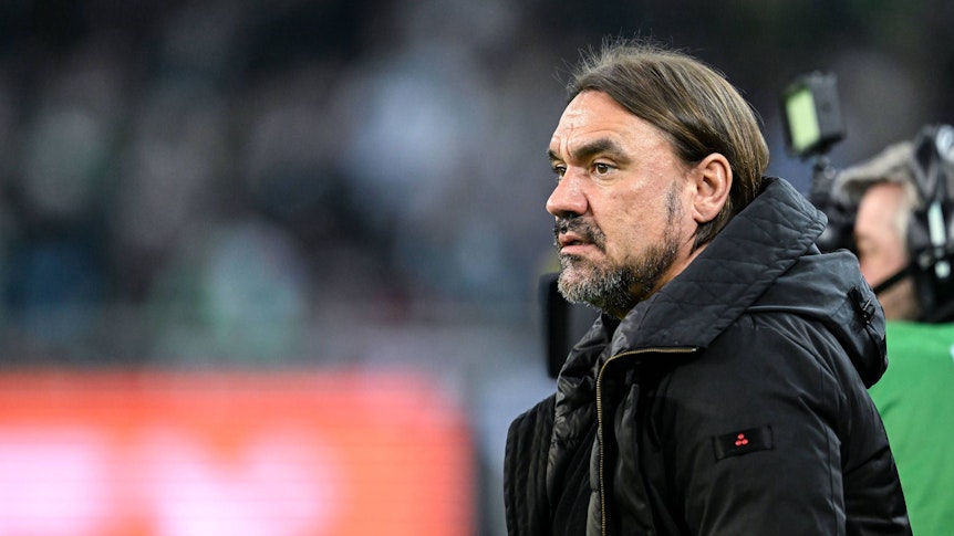 Daniel Farke, hier am 17. März 2023, steht vor seinem ersten Auswärts-Derby als Trainer von Borussia Mönchengladbach beim 1. FC Köln. Beim Spiel am 2. April 2023 muss er möglicherweise auf Manu Koné verzichten.