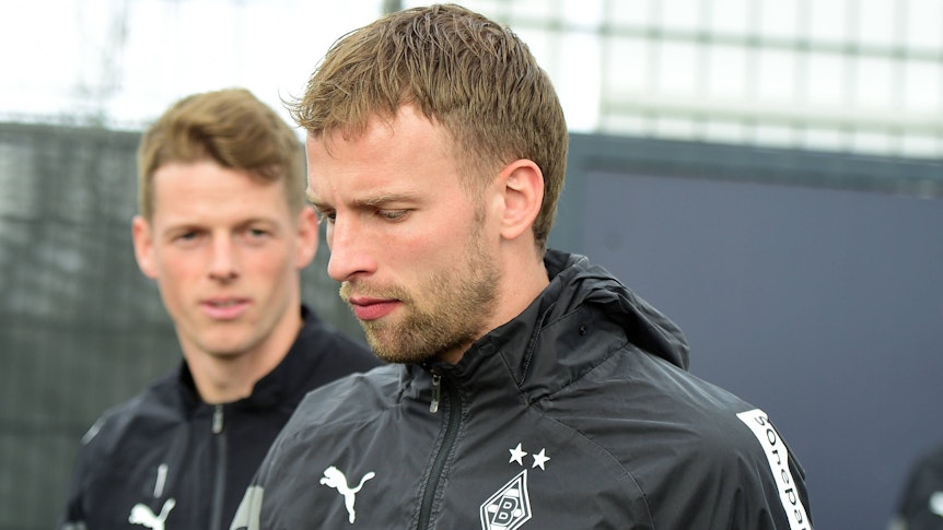 12.04.2023 Moenchengladbach Fussball, Herren, Saison 2022/2023, Training Borussia Moenchengladbach Marvin Friedrich Gladbach DFL regulations prohibit any use of photographs as image sequences and/or quasi-video. Borussia-Park NRW Deutschland *** 12 04 2023 Moenchengladbach football, men, season 2022 2023, training Borussia Moenchengladbach Marvin Friedrich Gladbach DFL regulations prohibit any use of photographs as image sequences and or quasi video Borussia Park NRW Germany