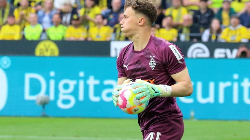 Jan Olschowsky stand am Samstag (13. Mai 2023) beim Bundesliga-Spiel zwischen Borussia Dortmund und seinem Klub Borussia Mönchengladbach im Tor.