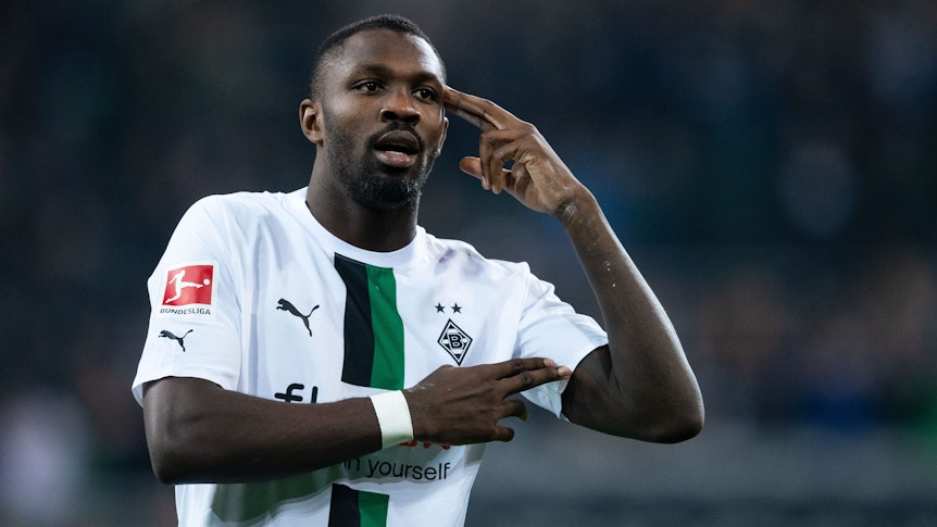 Torjubel von Marcus Thuram im Trikot von Borussia Mönchengladbach