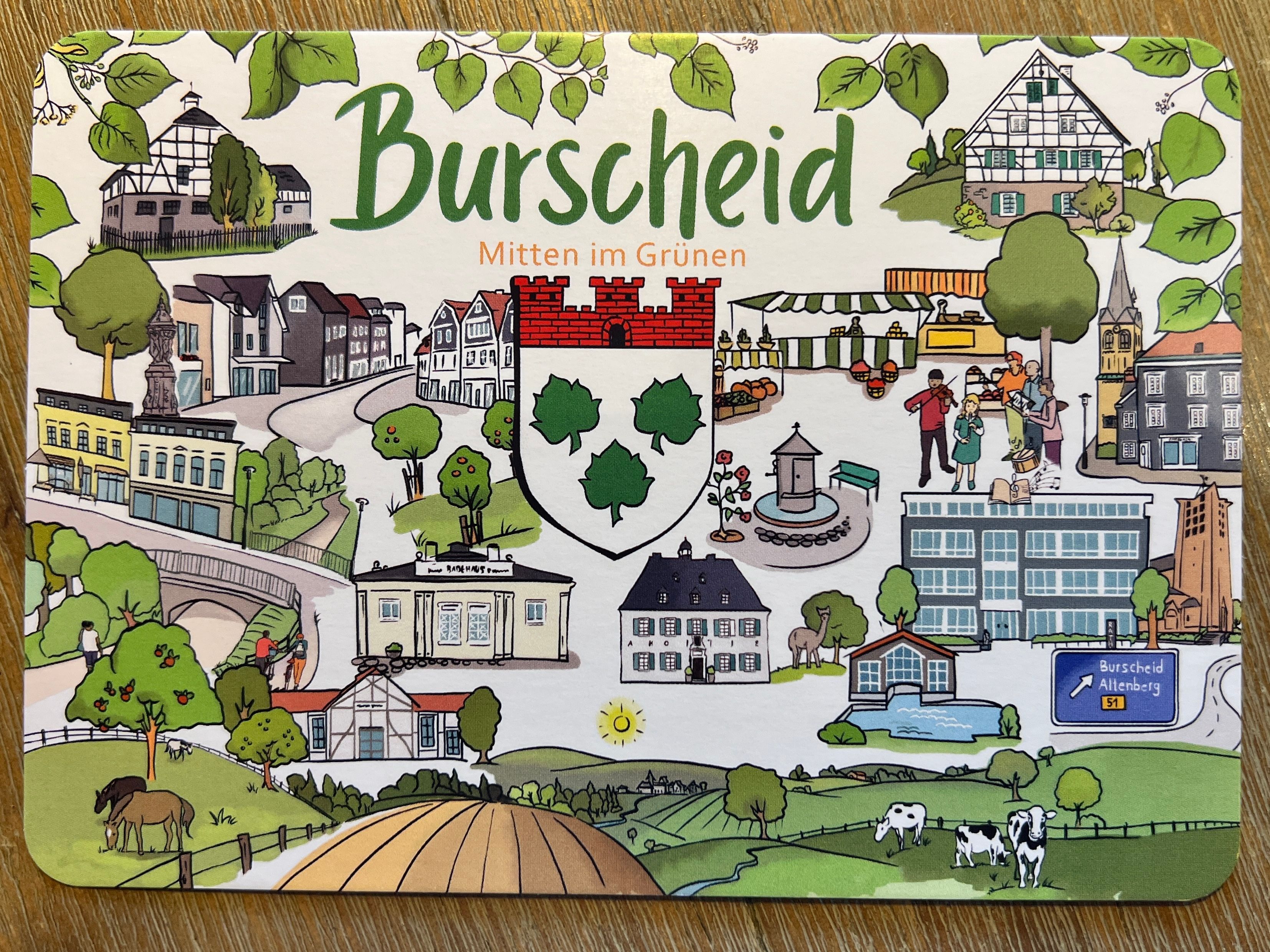 Burscheid: Myria Strickerhat die Stadt auf eine Postkarte gebracht ...