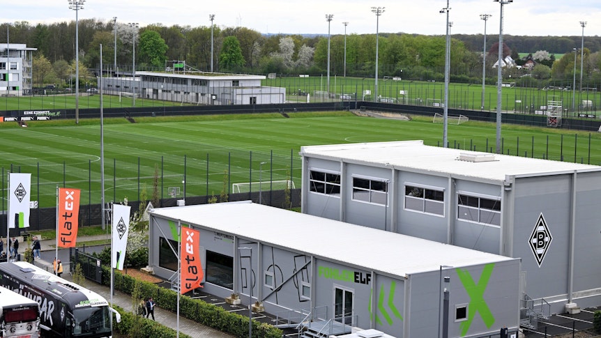 Blick auf das Trainingsgelände von Borussia Mönchengladbach am 23. April 2023.