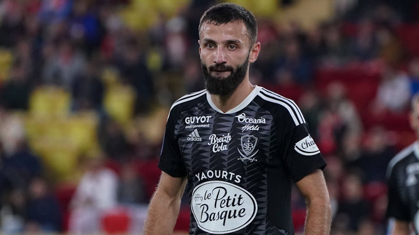 Franck Honorat, Neuzugang von Borussia Mönchengladbach, hier am 1. Januar 2023 bei einem Spiel seines Ex-Klubs Stade Brest bei der AS Monaco.