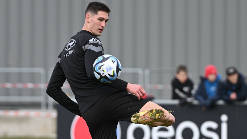 Tomas Cvancara, Neuzugang von Borussia Mönchengladbach, hier im Trikot der tschechischen Nationalmannschaft am 21. März 2023.